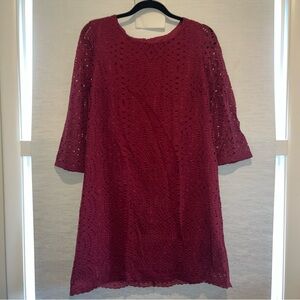 J. Crew Women’s Wine Red Short Lace Dress 6 Valentines Day